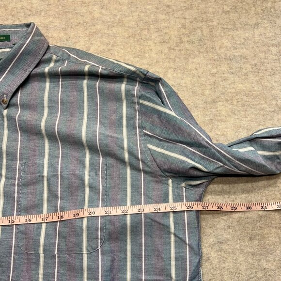 Vintage 90's Manhattan Vertical Stripe Wrinkle-Free Button Down Shirt XXL - Picture 7 of 8